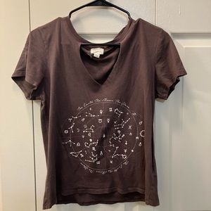 ✨Project Social Tee Gray Cutout Astrology Zodiac Star Chart T-Shirt - Size S